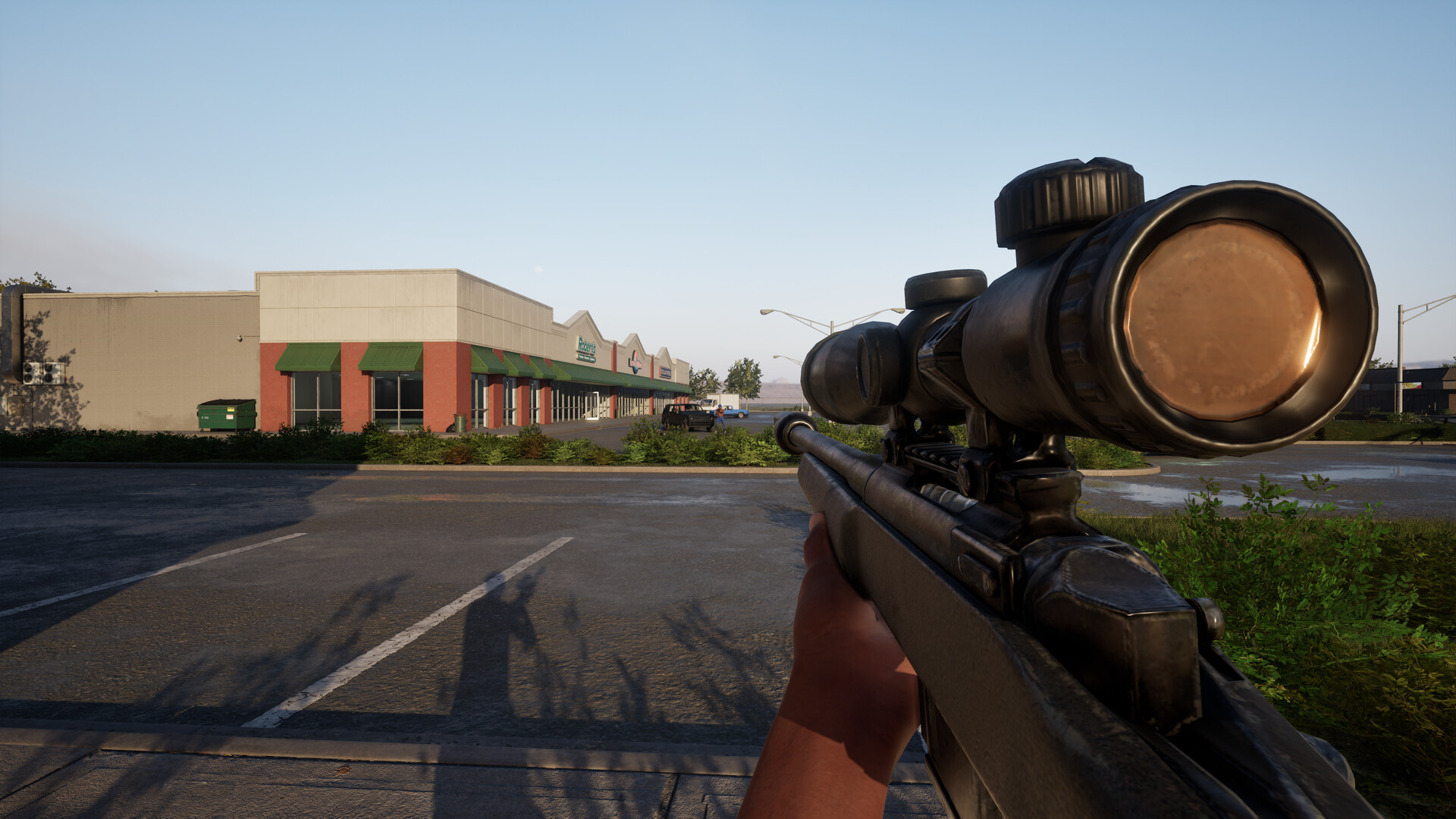 First-person scoped rifle view in Hood Warfare 2